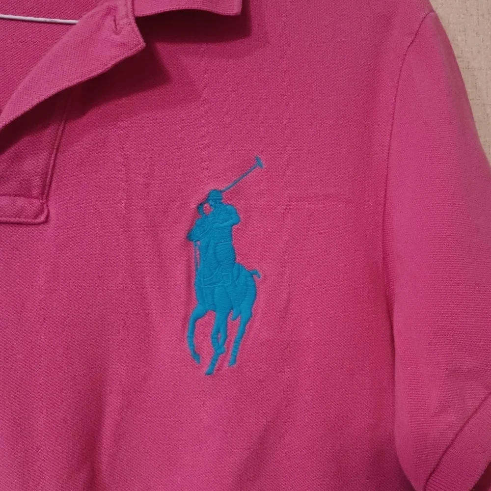 Vintage 90s Polo Ralph Lauren Polo Shirt Red Blue  Pont Slim Fit Men's XL